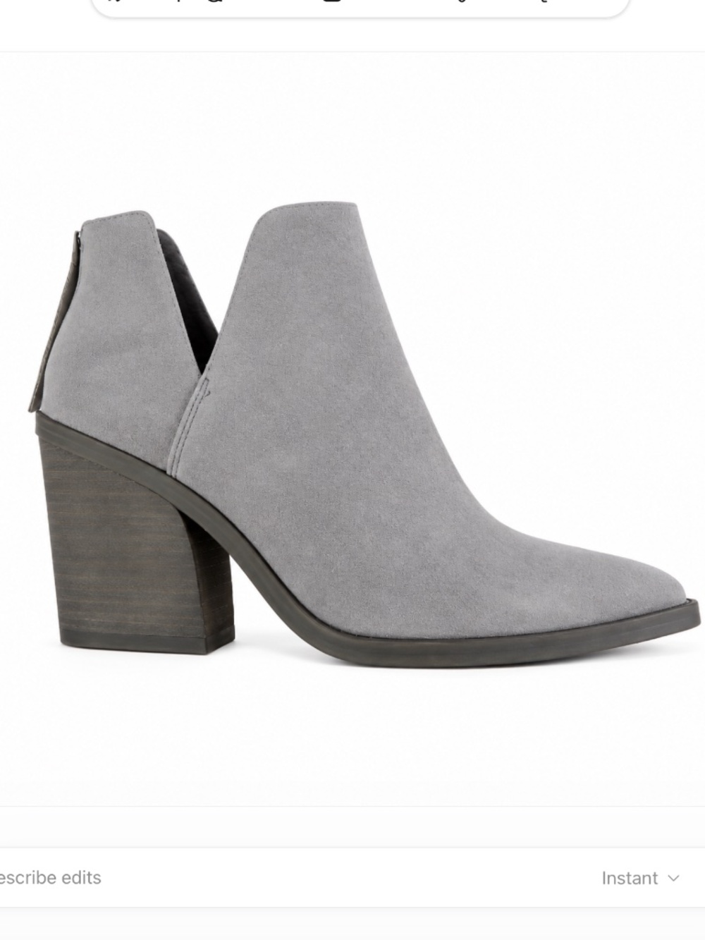 Vince Camuto Paavani Gray Suede Pointed Toe Booties Size 10